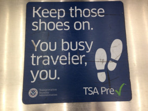 No stinky feet here! Shoes stay on at TSA PreCheck!